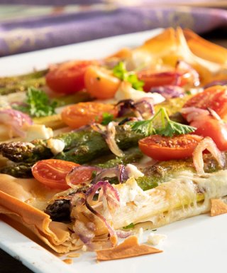 Spargelstrudel mit zweierlei Spargel