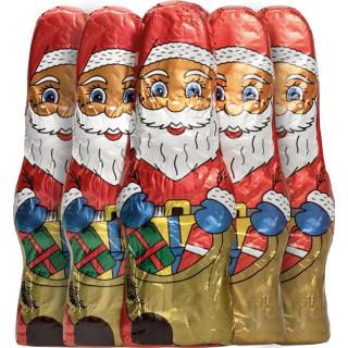 Schoko-Weihnachtsmänner in Stanniolpapier