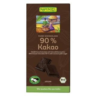 Bitterschokolade 90% Kakao mit Kokosblütenzucker