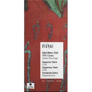 Edel Bitter Chili Schokolade 70% Cacao Santo Domin