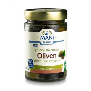 Grüne & Kalamata Oliven al naturale, entkernt