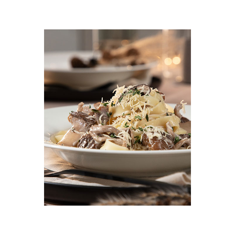 Pasta mit Maronen-Pilz-Sauce