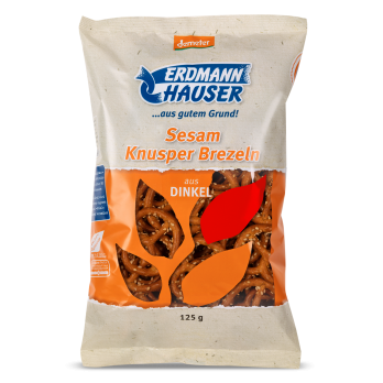 Dinkel Knusperbrezel mit Sesam