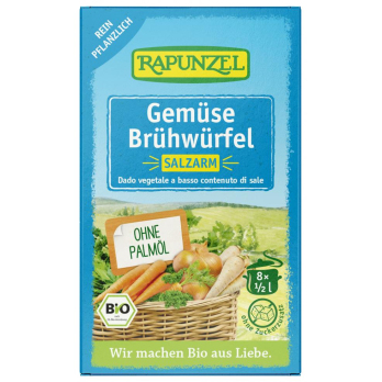 Gemüse-Brühwürfel salzarm, mit Bio-Hefe