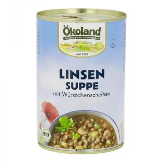 Linsensuppe mit Würstchenscheiben