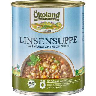 Linsensuppe mit Würstchenscheiben