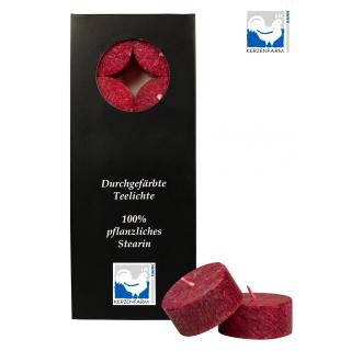 Stearin-Teelicht dunkelrot