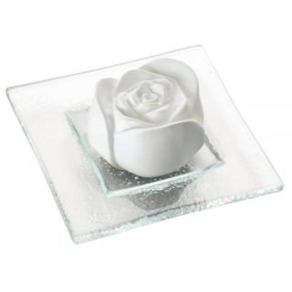 Duftstein Rosenblüte mit Glasteller