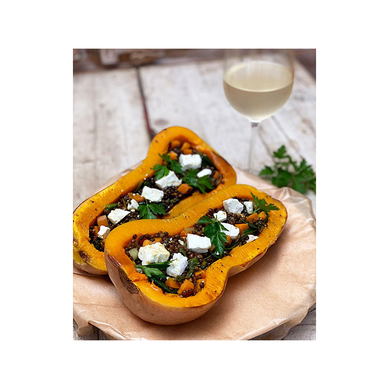 Gefüllter Butternut-Kürbis