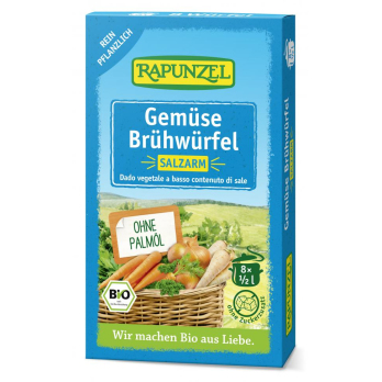 Gemüse-Brühwürfel salzarm, mit Bio-Hefe