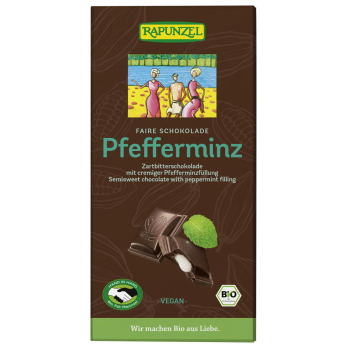 Zartbitter Schokolade mit Pfefferminzfüllung HIH