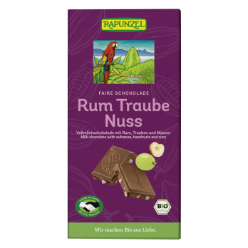 Rum-Trauben-Nuss-Vollmilch Schokolade HIH