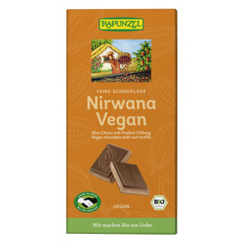 Nirwana vegane Schokolade mit Praliné-Füllung HI