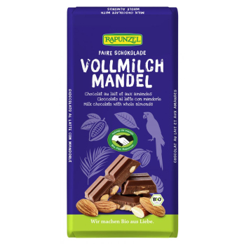 Vollmilch Schokolade mit ganzen Mandeln