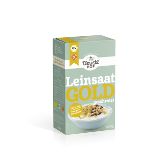 Gold-Leinsaat geschrotet glutenfrei