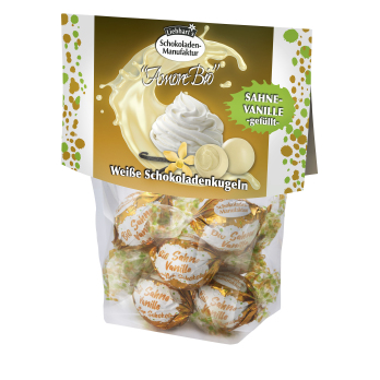 Schokoladenkugel mit  Sahne-Vanillefüllung