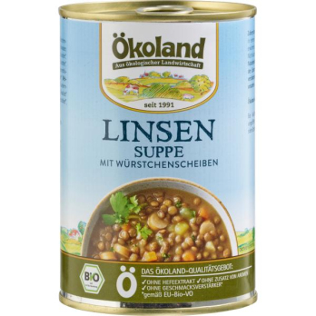 Linsensuppe mit Würstchenscheiben
