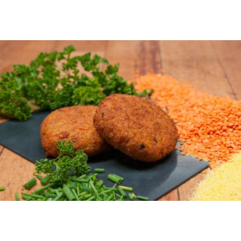Rote-Linse-Polenta Burger