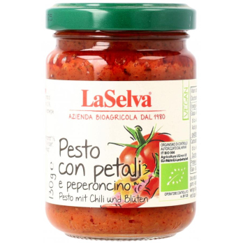 Pesto mit Chili und Blüten - Tomaten Würzpaste