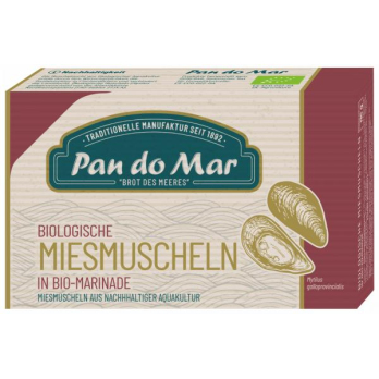 Biologische Miesmuscheln in Bio-Marinade