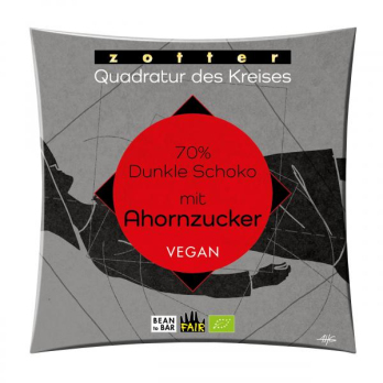 Quadratur des Kreises - 70% Dunkle Schoko mit Ahornzucker VEGAN