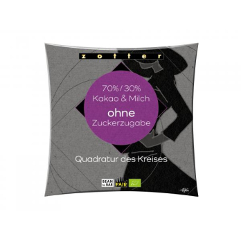 Quadratur des Kreises - 70% / 30% Milchschoko ohne Zuckerzugabe
